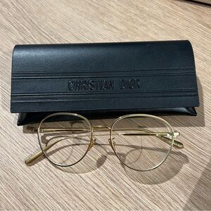 Christian Dior - Gold Oval Frame Glasses